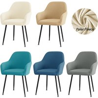 Polar Fleece High Armchair Cover Stretch Spandex Dining Chair Slipcover Elastic Removable Seat Protector Case for Living Room