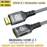 8K HDMI 2.1 Extension cable HDMI 2.1 Cable Male to Female Extension 8K@60Hz 4K@120Hz For HDTV RTX PS5 Xbox HDR Video PC Laptop