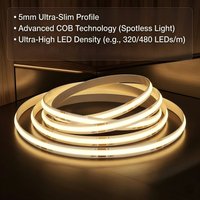 Dimmable 5mm LED COB Strip Light High Flexible Tape Ribbon Led Lights For Room Decor Backlight 3000 4000K 6000K Linear DC12V24V