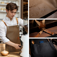 1 Piece Light Thin Durable Faux Leather Apron for Kitchen Cooking Restaurant Waiter Work Clothes Chef Uniform Coffee