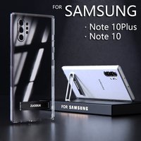 Luxury Transparent Holder Stand Shockproof Clear Case For Samsung Galaxy Note10 Plus Note10Plus Note 20 10 9 8 Soft Back Cover