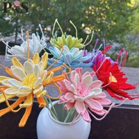 Handmade Epiphyllum Crochet Flower Luxury High Quality Knitted Artifical Wedding Home Party Decoration Gifts for Birthday