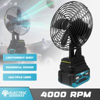 Makita – ventilateur électrique de 5/6/8 pouces, 4000 tr/min, utilisations multiples, puissance puissante, ventilateur à faible bruit, outils électriques pour broche de batterie 18V