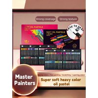 52 Colors Artist Grade Oil Pastels Set, Super Soft Vibrant Heavy-Color for Blending & Impasto Painting, Professional Art Supplie