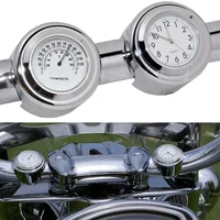 1/2 stücke 22-25mm Motorrad Lenker Uhr Thermometer Leuchtende Wasserdichte Zifferblatt Motorrad Lenker Halterung für Yamaha Kawasaki etc
