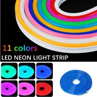 12V Led Neon Strip Light 6mm Narrow Rope Flex Tape Silicon Tube Bar Waterproof DIY Sign Red Green Blue Yellow Pink White