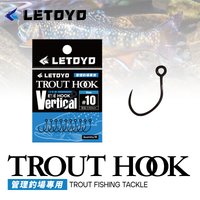 LETOYO 10pcs/bag Barbless Trout Hook For Trout Lure Teflon Vertical/Straight Eye Hook Forged Anti-rustcoating Trout Fishing Hook