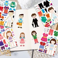 8Sheets Children's DIY Dress up Puzzle Stickers Make-A-Face Children's Puzzle Assembly Waterproof Account Material