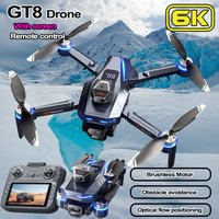 Dron GT8 z kamerą 6K HD, funkcją unikania przeszkód, do fotografii lotniczej, bezszczotkowy dron z ekranem, składany dron RC, dron czteroosiowy.