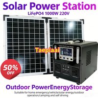 New LiFePO4 220V1000W 86AH Portable Power Station Solar Outdoor Mobile Power Supply Emergency Energy Storage OutdoorCampingStall