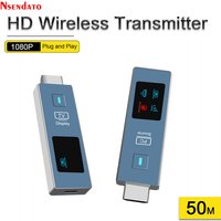 50m 1080P Wireless HDMI Video Audio Transmitter and Receiver Extender Wifi Display Screen TV Stick Adapter for Camera PC to TV