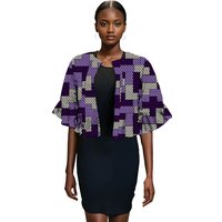 African Design Couture Women's Mini Jacket African Print Trends Handmade Cutting Ankara Styles Female Cardigan Short Coats