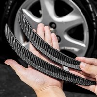 2Pcs Carbon Fiber Rubber Wheel Eyebrow Protector Universal Car Fender Arch Anti-scratch Moulding Trim Strip Exterior Sticker