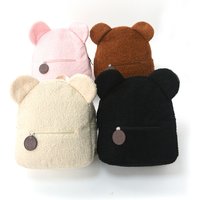 Kids Plush Backpack Fashion Bear Ear Backpacks Children's Cute Cartoon Backpack Corduroy Backpack for Girls Children's Gift