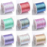 100M/Roll 3 Strands Colorful Gold Silver Thread Braided Rope Thread Embroidery Crochet Bead String DIY Bracelet Necklace