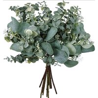 10 Pcs Mixed Artificial Oval Eucalyptus Leaves Stems and Spray for Vase Floral Wreath Bouquets Wedding Greenery Decoration 10 Pc