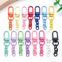 20pcs Colorful Swivel Dog Buckle Holder Keychain With a Chain for DIY Jewelry Making Accessories