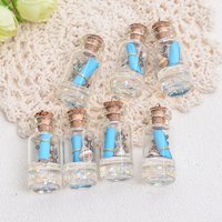 Transparent Creative Glass Note Pad Wish Bottle Charms Souvenir Ocean Drift Bottle Pendants for Jewelry Making Necklace Decor