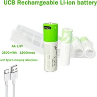 large capacity 1.5V AA 2600 mWh USB rechargeable lithium-ion battery Equipped with charging cable,for toy controlmini fan etc.