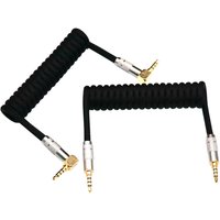 3.5mm TRRS to TRRS 10CM Spring Coiled Cable for Split Keyboard RODE Sc7 By VIDEOMIC GO Video Micro-type Mics Audio Cord Cables