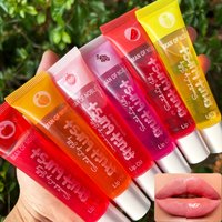 6Pcs Fruity Flavor Watery Glossy Lip Gloss Set Clear Lip Gel Plumping Hydrating Moisturizing Lip Gloss Lips Makeup