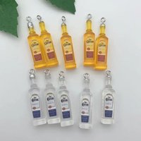 10pcs/lot Beer Bottle Resin Charms Bevarages Charms for Earrings Necklace Jewelry Making Supplies Diy Keychain Findings