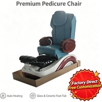 Premium Teal Electric Pedicure Chair Heated Foot Spa Massage Tub Hydrotherapy Professional Nail Salon Beauty Furniture