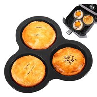 3-Cavity Round Egg Tray Silicone Molds for Air Fryer Air Fryer Muffin Pan Reusable Silicone Egg Mold Air Fryer Egg Pan Cooking