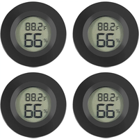 2/4 Pcs Mini Hygrometer Thermometer Fahrenheit or Celsius Meter Digital LCD Monitor Indoor Room Round Humidity Temperature Gauge