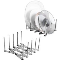 Support de couvercle rétractable pour casseroles, étagère de vidange de cuisine T1, support de couvercle de casserole, accessoires d'ustensiles, 1,2 pièces