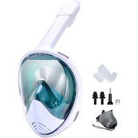 Full Face Snorkel Mask with Detachable Camera Mount,Snorkeling Swimming Diving Mask Wide View Anti-Fog Anti-Leak for Adult Kids
