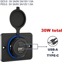 Dual-USB Vehicle-mounted Charger Socket with Indicator Light 12v 24v 3.1A Power Socket Suitable for Cars Boats Truck