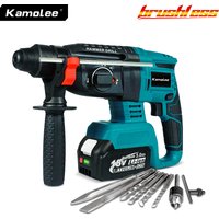 Kamolee 2000 W 10600IPM Bürstenloser Akku-Bohrhammer, wiederaufladbarer elektrischer Hammer-Schlagbohrschrauber für 18 V/21 V-Akku