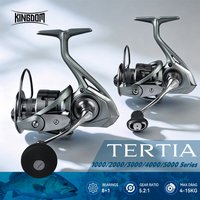 Kingdom TERTIA Spinning Fishing Reel 1000 2000 3000 4000 5000 Series 5.2:1 Gear Ratio 15kg Max Drag 8+1 Bearings Fishing