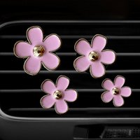 4PCS Car Air Vent Aromatherapy Clip Flower Air Conditioning Decorations Perfume Clip Ornament Car Decoration Car Accessories