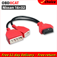 16+32 Gateway-Adapter für Nissan Sylphy 16-poliges Kabel, der Schlüssel hinzufügt, kein Passwort erfordert, funktioniert mit Autel IM508 IM608 Lonsdor K518SE