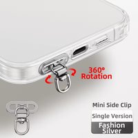 Mini Single-Hole Metal Lanyard Patch — 360° Rotating Dual-Hook Connector Card | Compatible with Lanyards, Clips,and Phone Chains