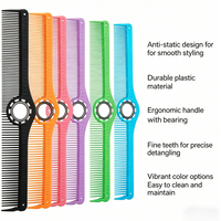 Professional Hair Comb Set With Metal Ring, Durable Plastic Detangling Comb, Salon Home Hair Styling Tool With Vibrant Colors