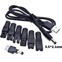 Universal 8PCS Replacement Charger Set 5V Power Cord Hair Clippers Beard Trimmers Shavers Charging Connector Plug USB Adapter