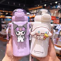460Ml Sanrio Girl Insulated Cup Kuromi Cinnamoroll Straw Insulated Cup Multi Functional Cooling Heating School Kawaii Gift Y2K