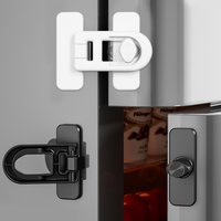 Refrigerator Safety Lock No-Drill Oven Lock Child Safety Lock Adhesive Keyless Freezer Locks for Kitchen and Microwave Ovens
