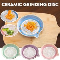 Ceramic Garlic Grater Plate Japanese Style Porcelain Ginger & Wasabi Grinder with Spout Kitchen Tool for Making Paste