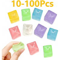 10-100Pcs Cute Fidget Toy Mini Squishy Toys Mochi Ice Block Stress Ball Toy Kawaii Transparent Cube cat paw fish Stress Relief