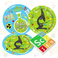 Science Party Decorations Tableware Plates Napkins Forks Chemistry Laboratory Themed Birthday Theme Party Supplies for 16 Guest
