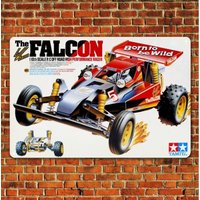 e1,Metal Poster Vintage Rc Car Wall Deco Tin Sign Plaque Tamiya The Falcon Boxart