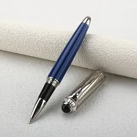 1 Pcs High-end Business Gel Pen,Silver and blue Ballpoint pen 0.7mm blue Ink.For School Classroom, Office, Daily Writi