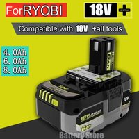 Used for RYOBI high-performance lithium battery 18V low self discharge, suitable for all tools P104, P107 P109 P108