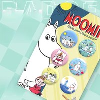 6PCS New Cute Anime Moomins Series Exquisite Brooch Kawaii Cartoon Character Creativity Printing Tinplate Badge Birthday Gift