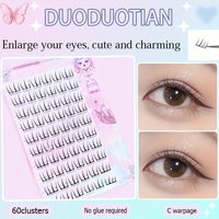 Duoduotian Self Adhesive Lashes 60Pcs DIY C Curl Natural 6-9mm Reusable Bride Cosplay