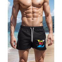 Cool beach shorts new men's printed fashionable beach shorts with quick drying multi color sport quarter length shorts for men